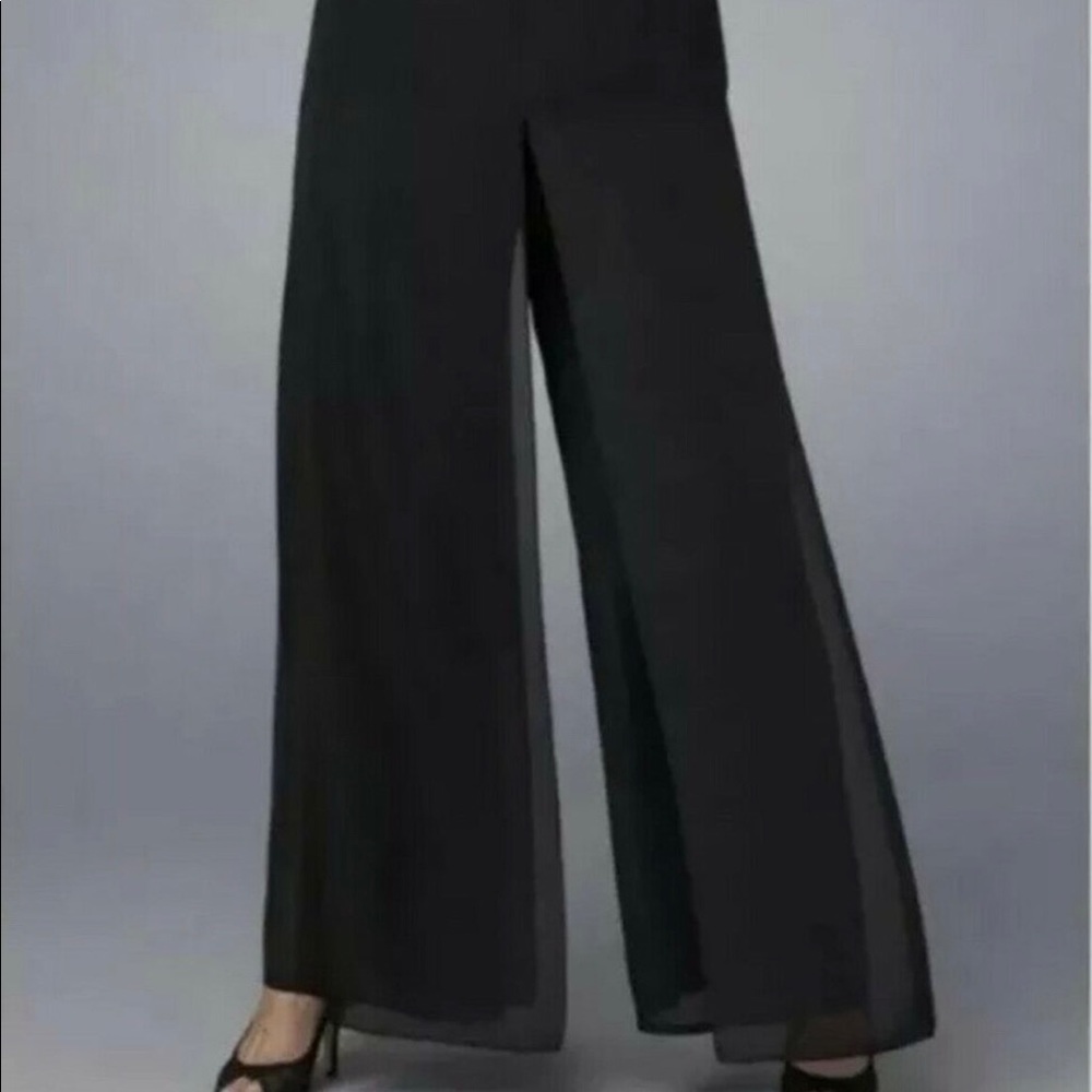 ❌SOLD❌Adrianna Papell palazzo pants with chiffon overlay